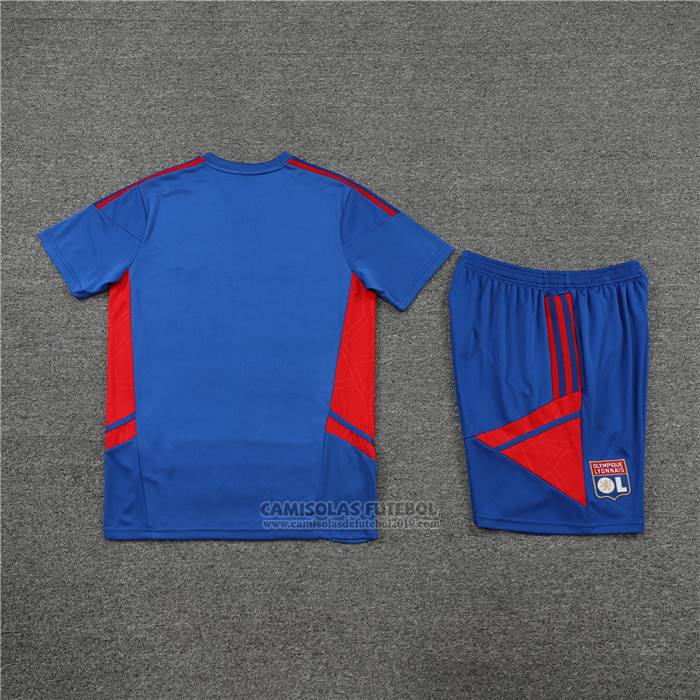 Fato de Treino Lyon Manga Curta 2022-2023 Azul - Calcas Curta